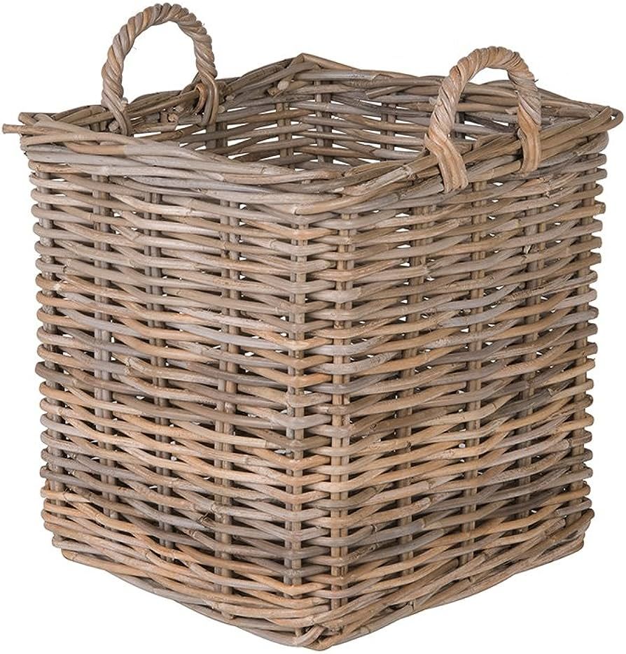 Kouboo Kobo Square Rattan Decorative Storage Basket and Planter, Medium Size, Gray | Amazon (US)