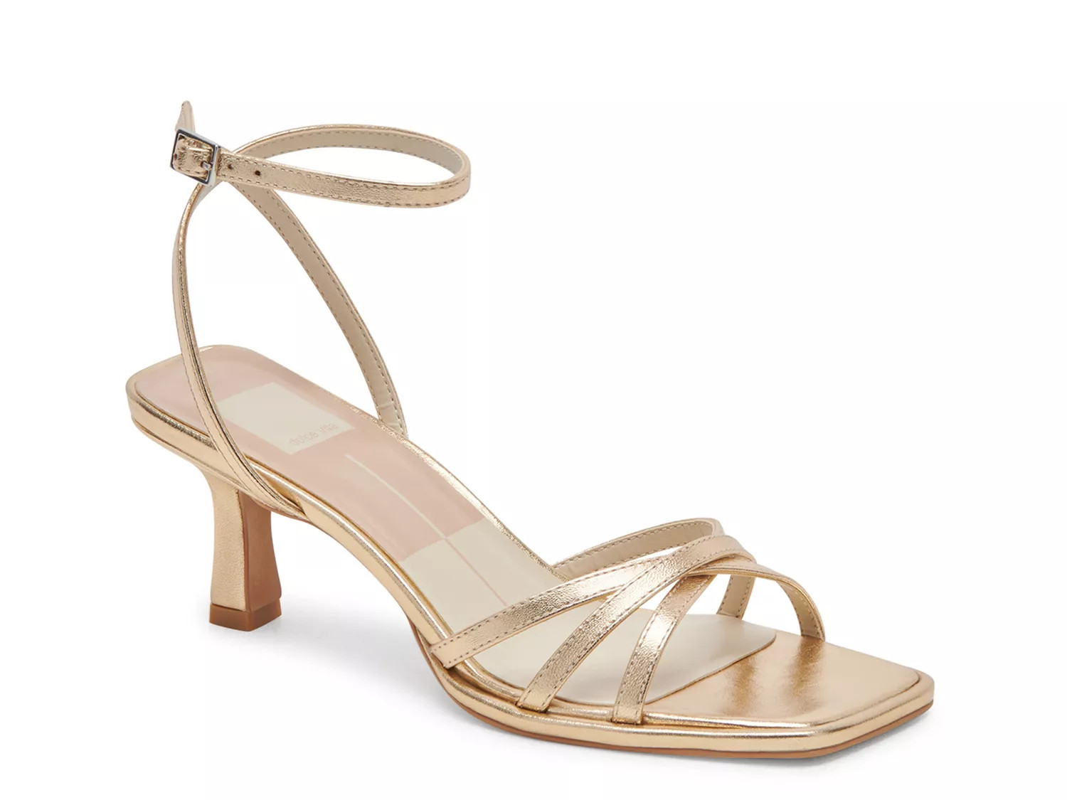 Dolce Vita Manji Sandal | Women's | Gold Metallic Leather | Size 8.5 | Sandals | Ankle Strap | DSW