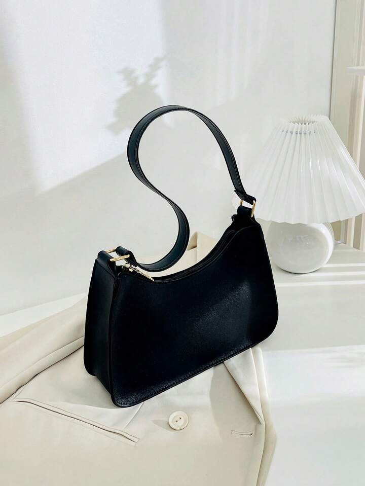 Minimalist Baguette Bag Medium Zipper Elegant For Commuting | SHEIN