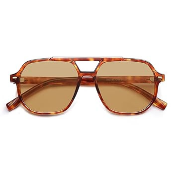 SOJOS Retro Trendy Aviator Polarized Sunglasses Men Women Vintage 70s Square Stylish Frame Sun Gl... | Amazon (US)