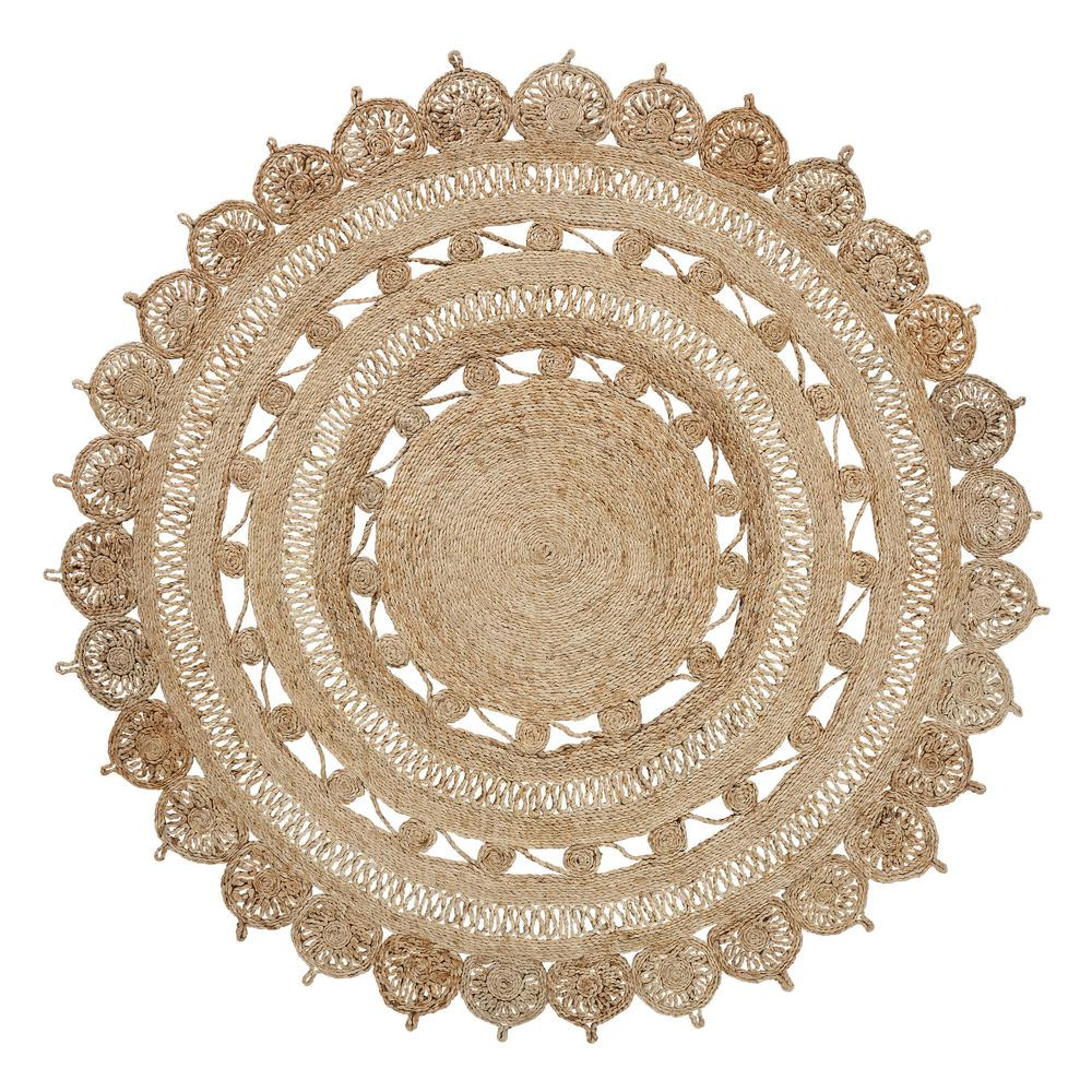 Better Trends Signature Natural 6 ft. x 6 ft. Round Jute Indoor/Outdoor Area Rug | The Home Depot