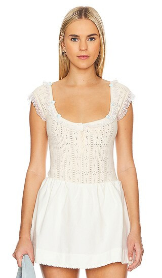 Daniela Bodysuit in Cream | Revolve Clothing (Global)