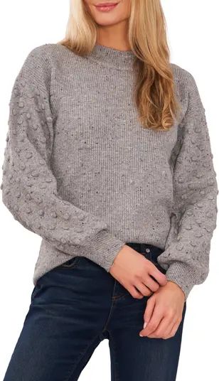 CeCe Bobble Sleeve Cotton Blend Sweater | Nordstrom | Nordstrom