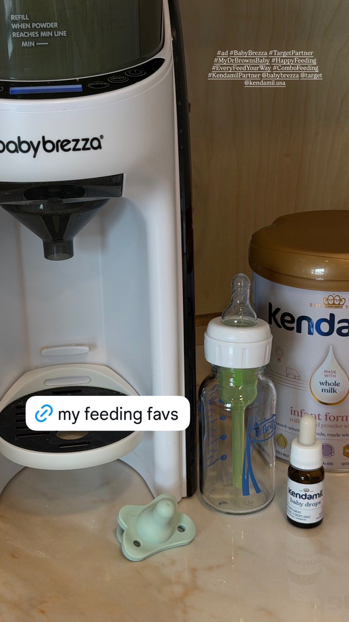 #ad All my favorite finds from Target to make combo feeding a bit easier! The Dr. Brown’s bottles have been a game changer with her tummy.  #BabyBrezza #TargetPartner #MyDrBrownsBaby #HappyFeeding #EveryFeedYourWay #ComboFeeding #KendamilPartner @babybrezza @target @drbrowns @kendamil.usa
