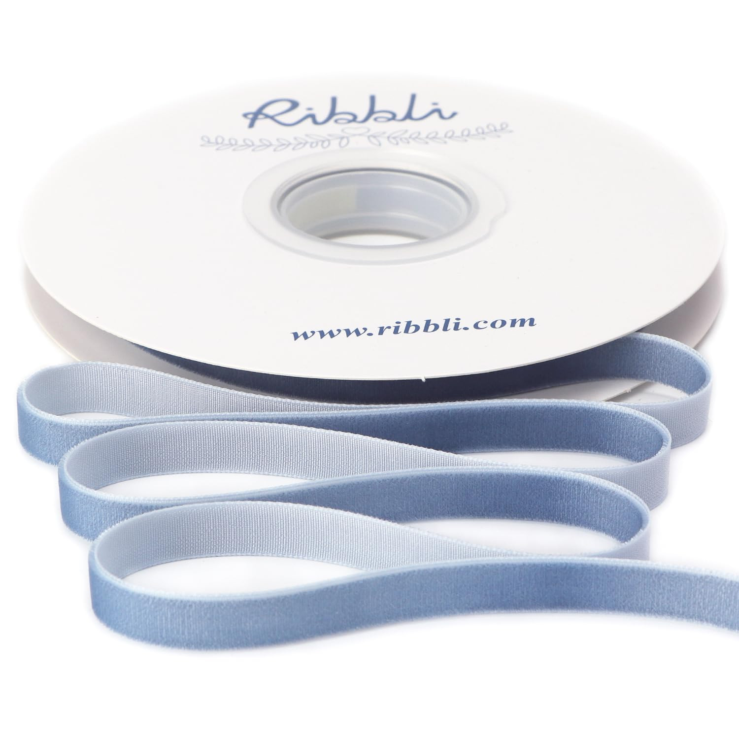 Ribbli Dusty Blue Velvet Ribbon 3/8 Inches Continuous10 Yard Spool Blue Christmas Ribbon for Gift... | Amazon (US)