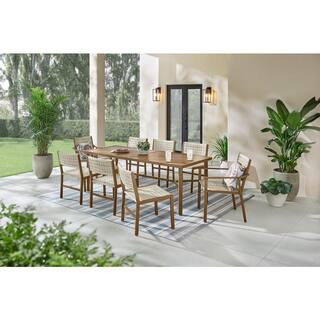 Hampton Bay Rocky Mount 9-Piece Metal Rectangular Outdoor Dining Set 1376_9pc - The Home Depot | The Home Depot