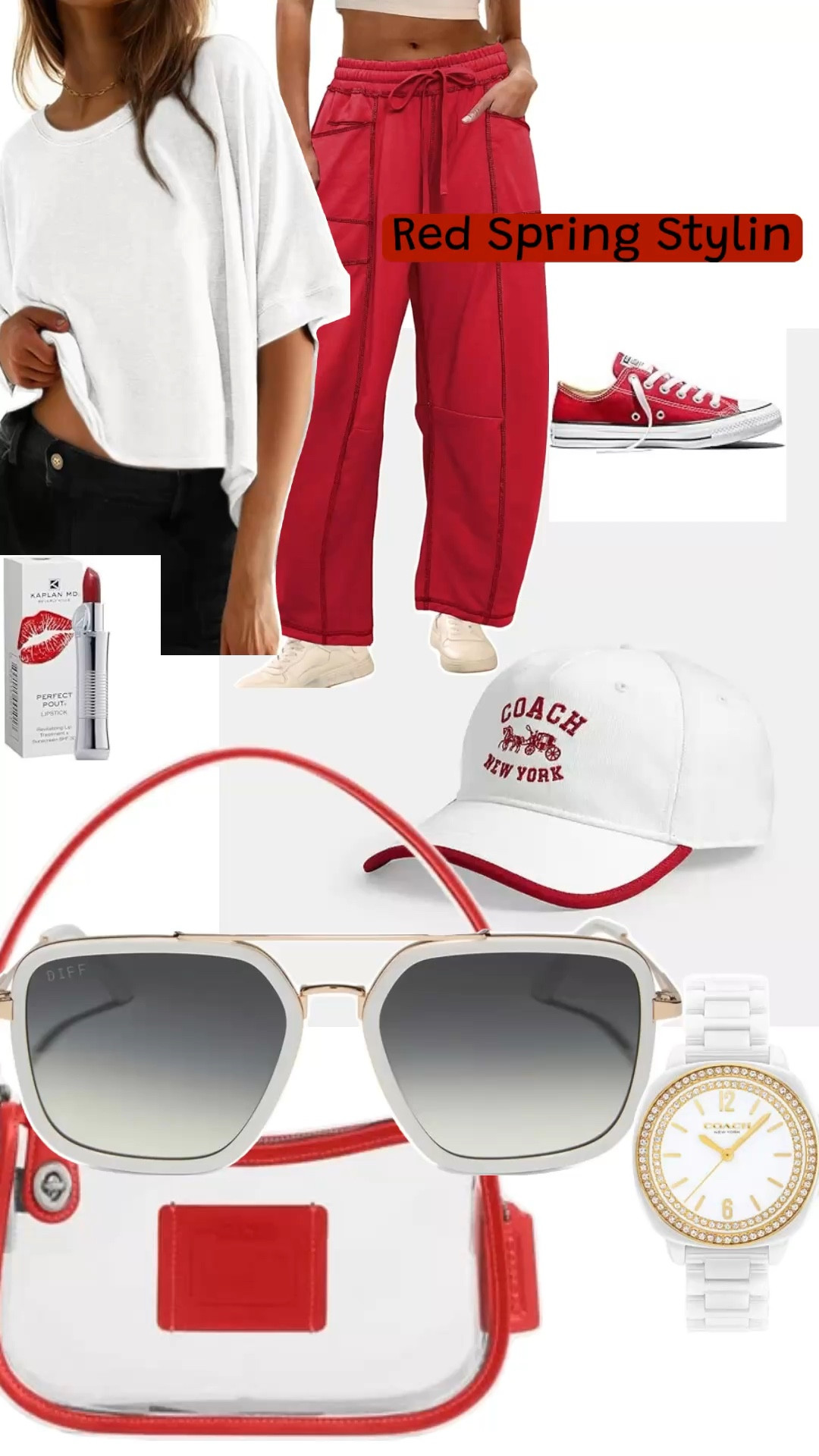 If you want to wear red this spring but keep it casual, pair it with a white top, clean sneakers and gold accessories. This keeps the outfit looking polished instead of dressy. Everything in this collage is linked.


#LTKmomlife #LTKgrwm #LTKOver40