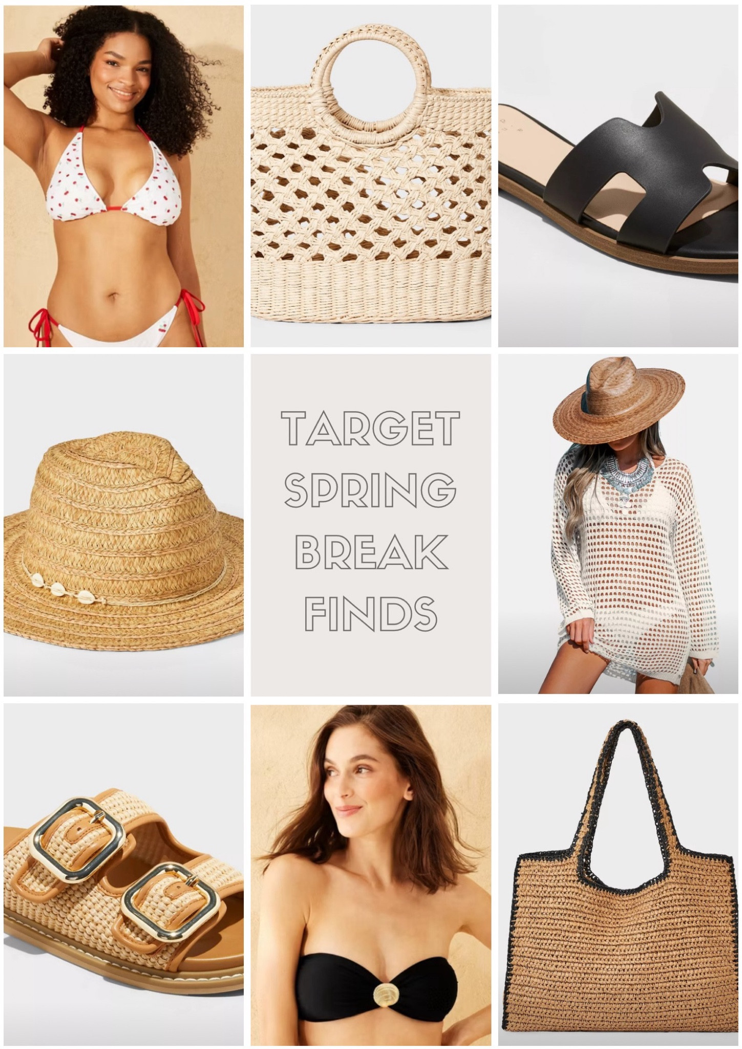 Spring break finds, spring break inspo, women’s sandals, spring sandals, beach hat, pool hat, swimsuit cover up, women’s swimsuit, target finds, Emily Ann Gemma 

#LTKTravel #LTKStyleTip #LTKShoeCrush