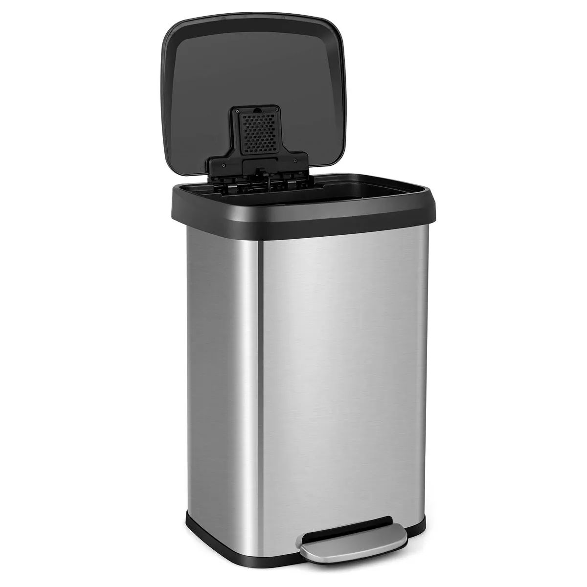 Costway 13.2 Gallon Step Trash Can Stainless Steel Airtight Garbage Bin for Home Kitchen Golden/S... | Target