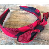Buffalo Plaid Knot Headband Red & Black Bandana Hair Wrap | Etsy (US)