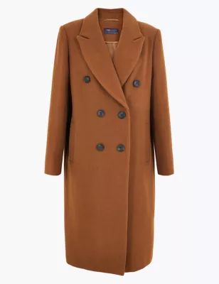 Wool Blend Double Breasted Overcoat | Marks & Spencer (UK)