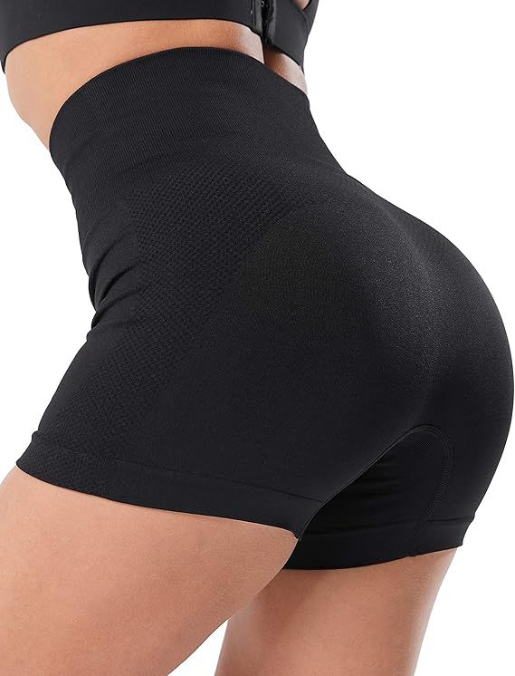CHRLEISURE High Waisted Seamless Workout Shorts for Women, Gym Exercise Compression Yoga Short | Amazon (US)