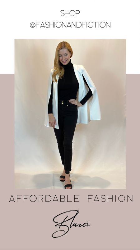 White blazer with cape sleeve. Wearing size small. Fit TTS  

#LTKFind #LTKwedding #LTKworkwear