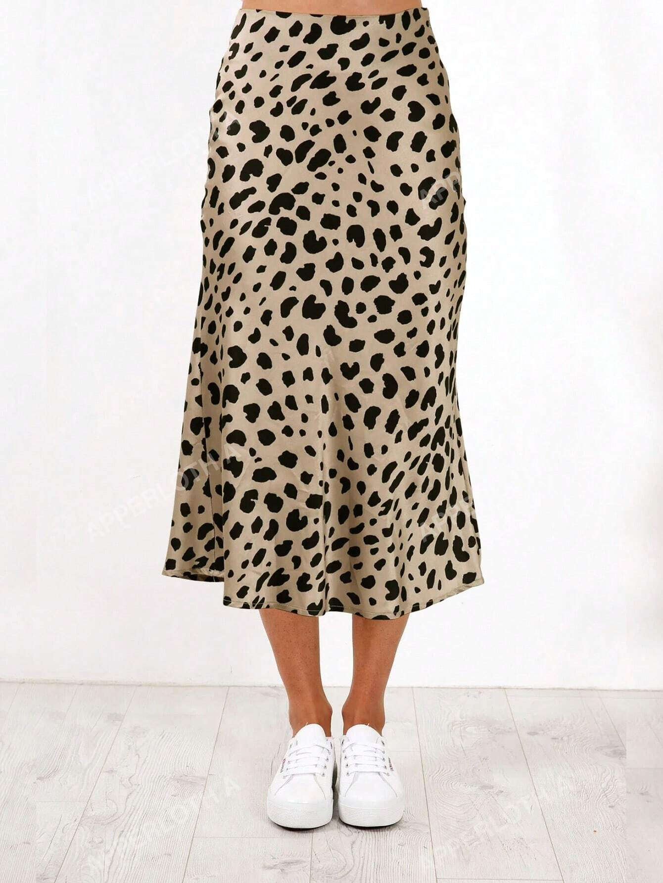 Apperloth A Falda midi de línea A con cola de sirena, cintura alta satinada con banda elástica ... | SHEIN