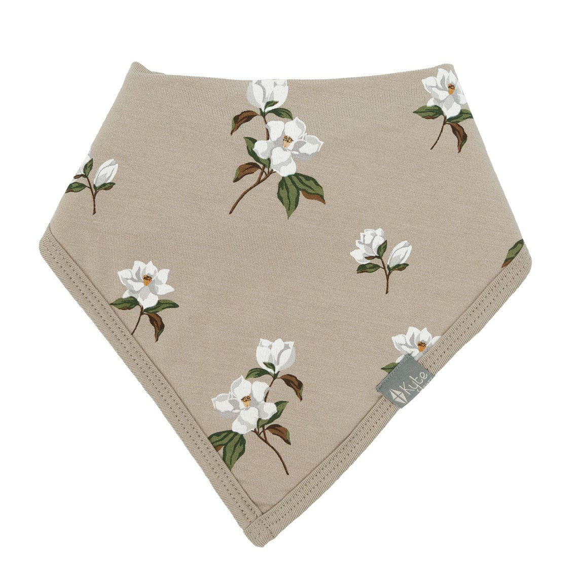 Bib in Small Khaki Magnolia | Kyte BABY