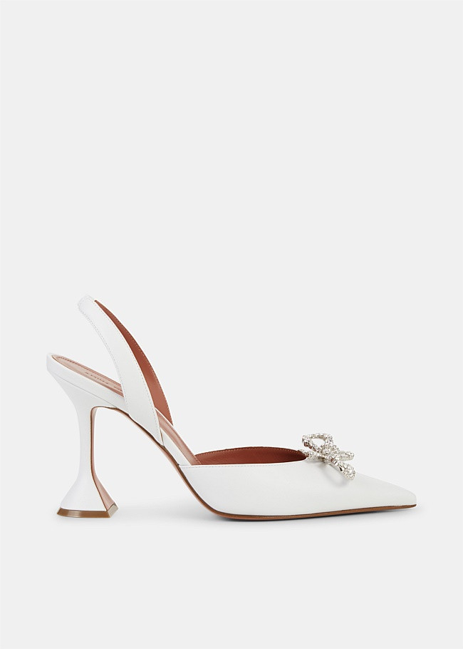 White Nappa Rosie Slingback Heels | Harrolds (Australia & NZ)