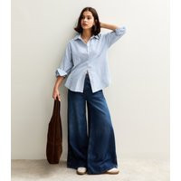 Women's Blue Striped Long Sleeve Oxford Shirt New Look | New Look (UK)