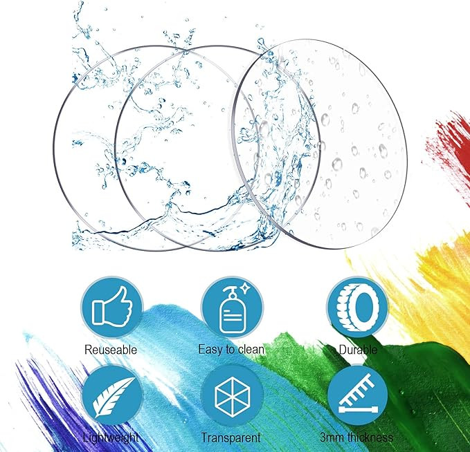 60 Pieces Transparent Acrylic Circle Discs Thick Round Acrylic Sheets Acrylic Circle Disc Ornamen... | Amazon (US)