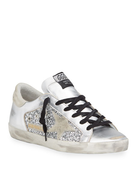 Golden Goose Metallic Glitter Low-Top Sneakers | Neiman Marcus