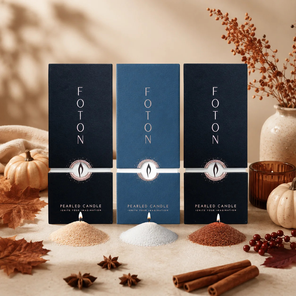 Fall Trio | Foton Pearled Candle