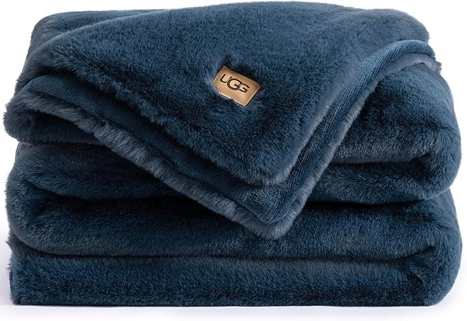 UGG Plush Faux Fur Throw Blanket Reversible Medium Weight Luxury Soft Throw Blankets for Bed or C... | Amazon (US)