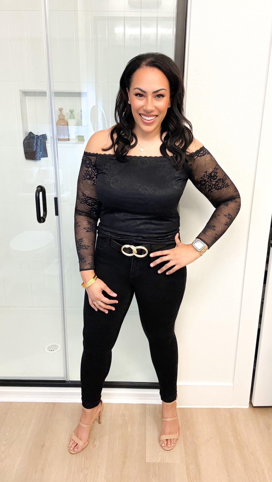 Black on black it is!  Out with the girls tonight.  Comfy, classy, and affordable!  Get the jeans and top while they’re on sale. #OOTD #Fashion #Winterfashion 

#LTKOver40 #LTKFindsUnder50 #LTKSaleAlert