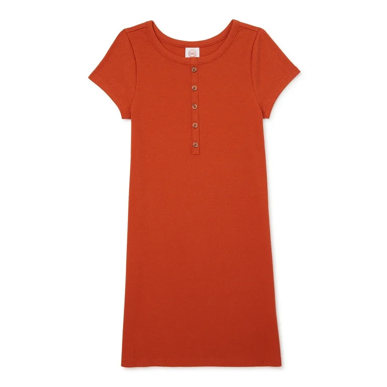 Wonder Nation Girls Short Sleeve Henley Dress, Sizes 4-18 & Plus | Walmart (US)