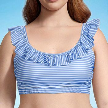 new!Outdoor Oasis Striped Bra Bikini Swimsuit Top | JCPenney