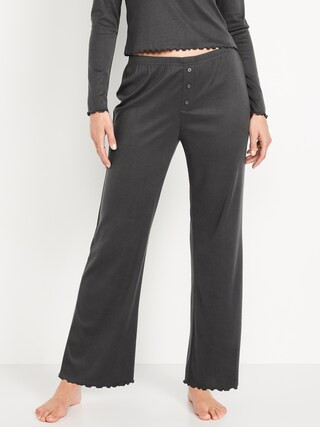 High-Waisted Cozy Rib Pajama Pants | Old Navy (US)