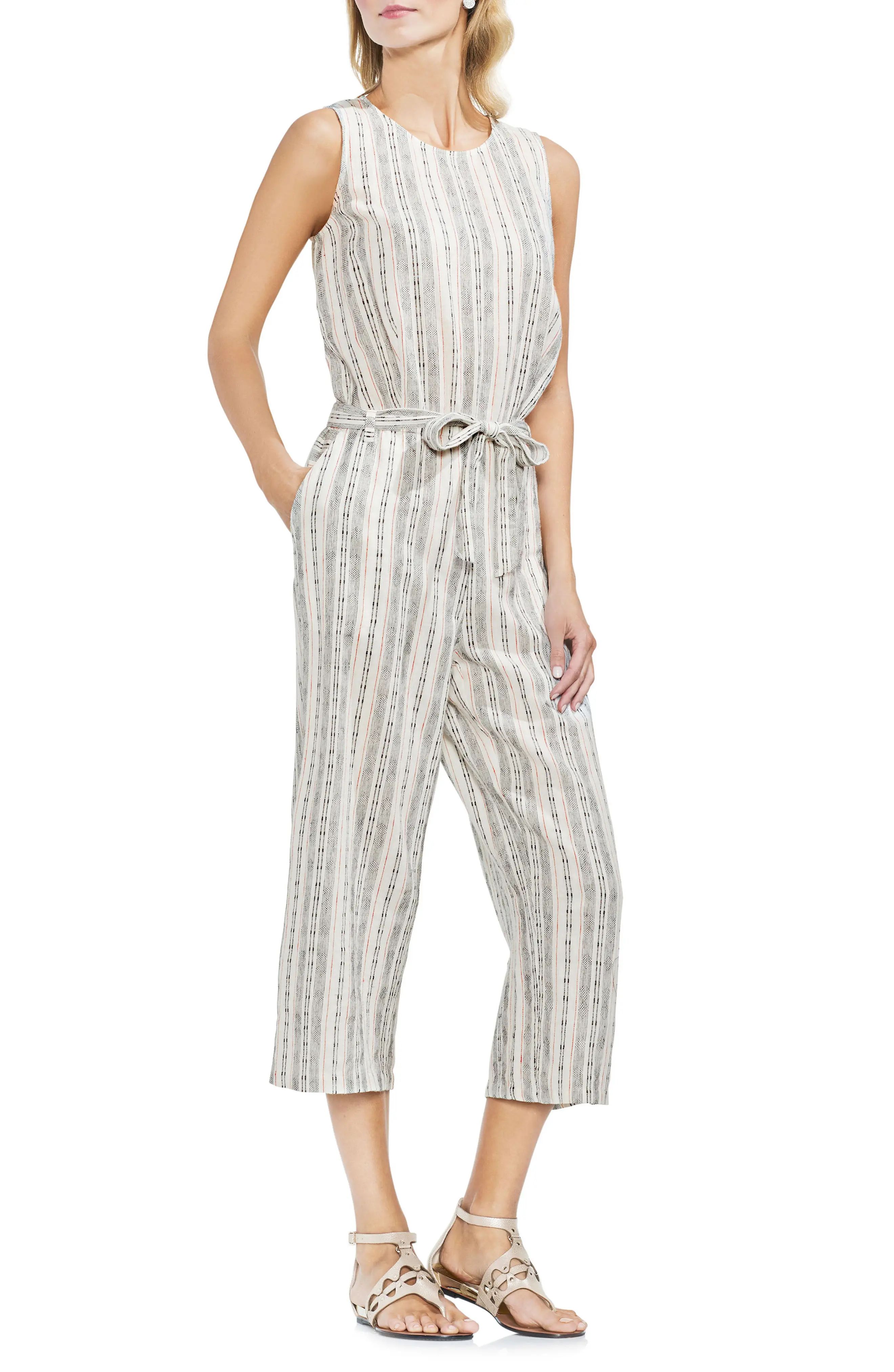 Vince Camuto Stripe Linen Blend Romper | Nordstrom