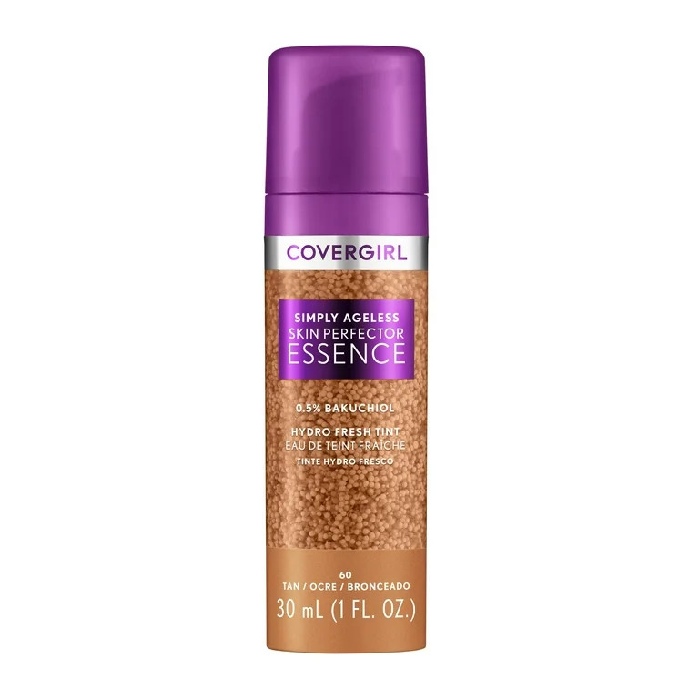 Covergirl Simply Ageless Skin Perfector Essence Foundation, 60 Tan, Tinted Skin Perfector, Skinca... | Walmart (US)