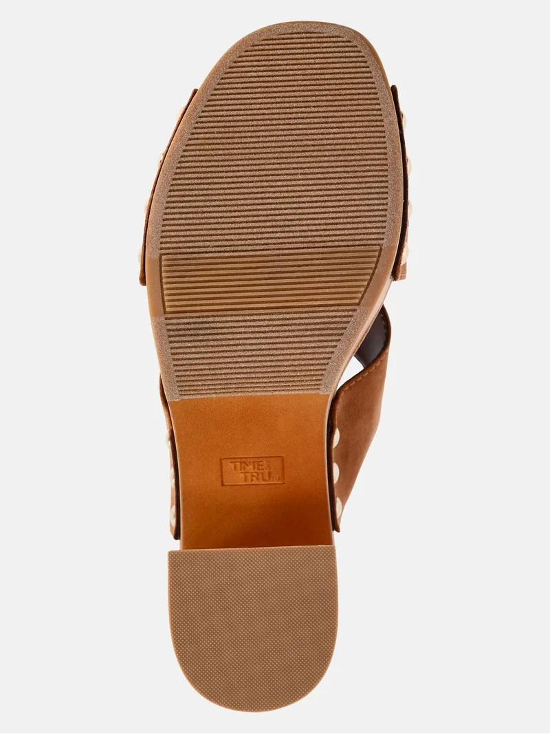 Time and Tru Women's X-Band Heeled Sandals | Walmart (US)