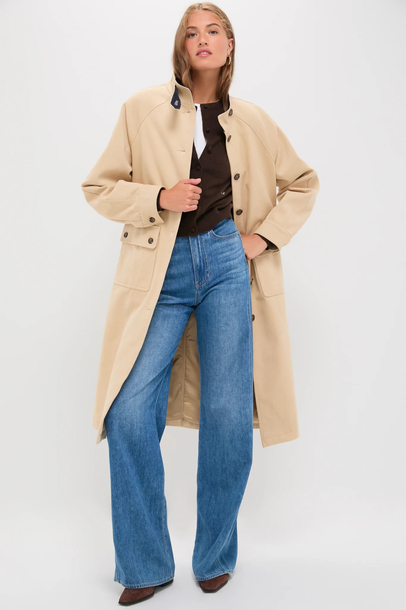 Beige and Navy Oakley Coat | Tuckernuck (US)