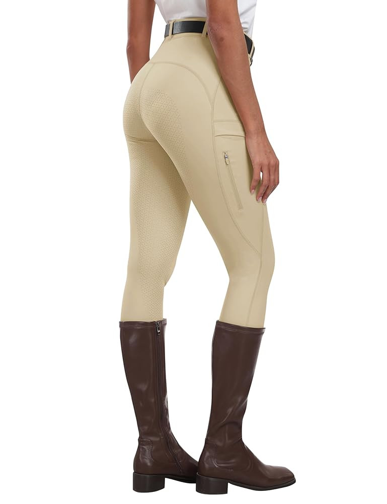 MoFiz Women's Silicone Full Seat Horse Riding Pants Zipper Pockets Equestrian Breeches Riding Tig... | Amazon (US)