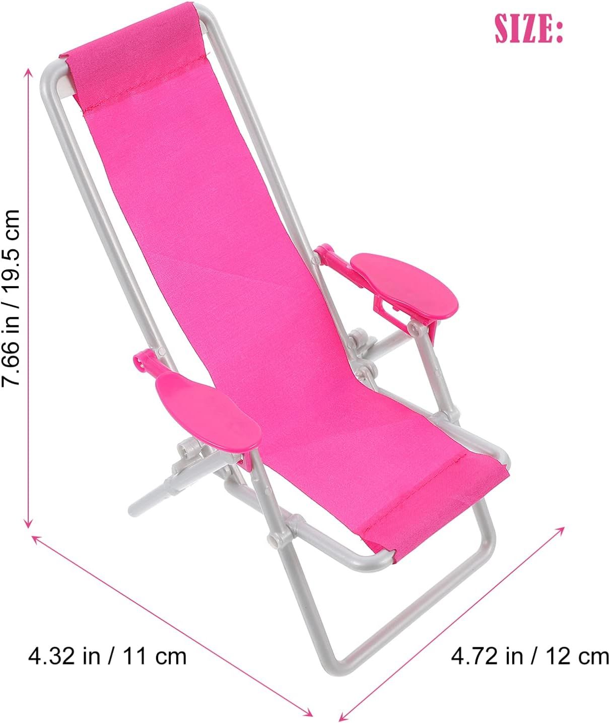 Toyvian 3Pcs Miniature Foldable Beach Chair Dollhouse Furniture Mini Deck Chair Longue Deck Chair... | Amazon (US)