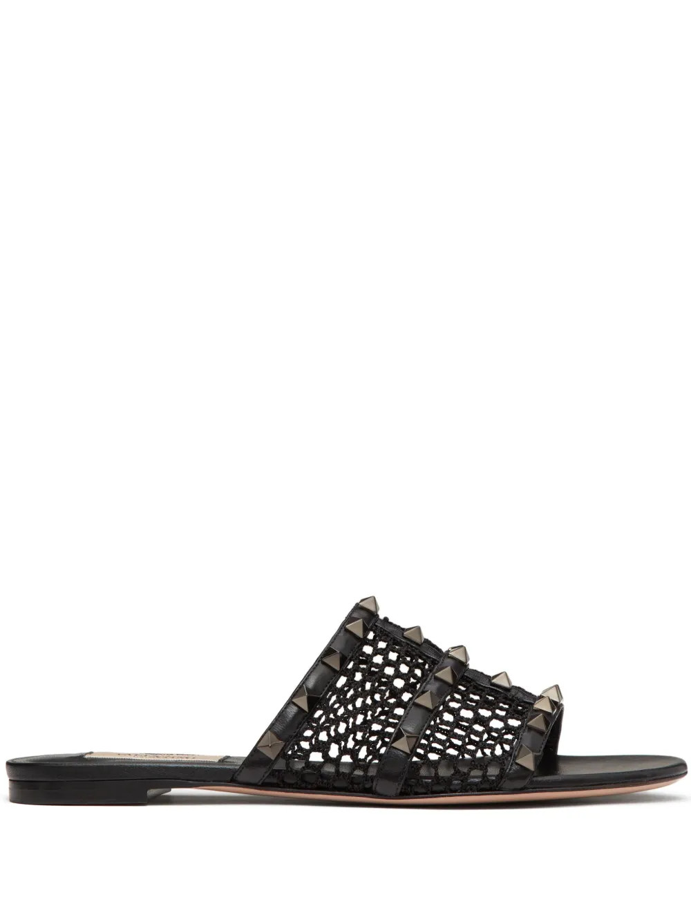 Valentino Garavani Rockstud-embellished Interwoven Slides  - Farfetch | Farfetch Global