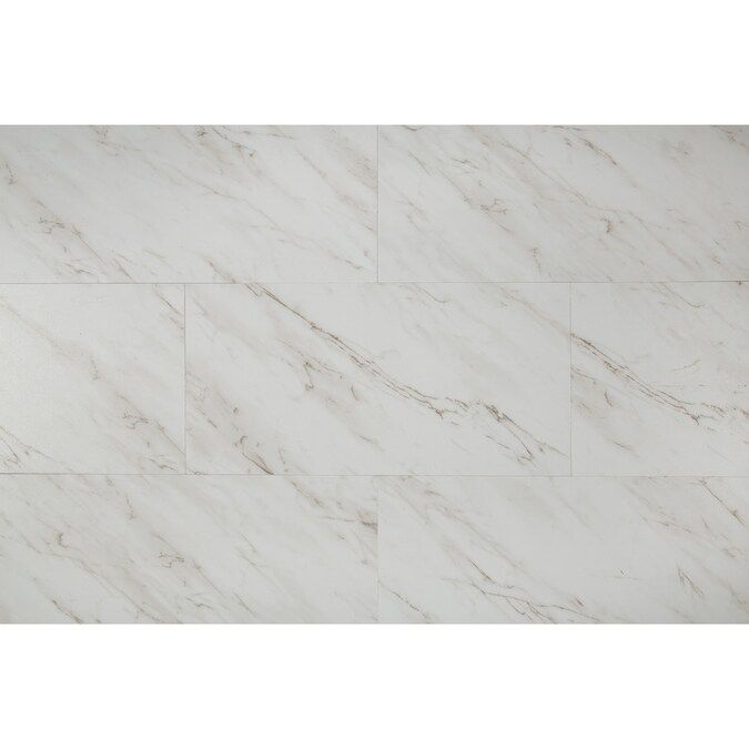 Style Selections 12-in x 24-in Groutable Grecian Marble Peel and Stick Luxury Vinyl Tile Lowes.co... | Lowe's
