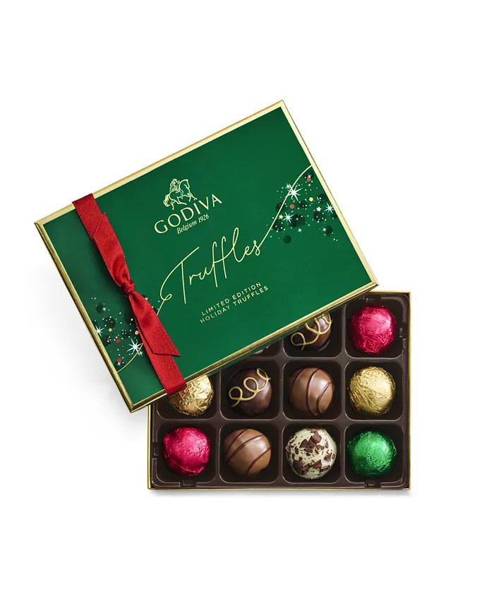 Godiva Holiday Truffle Gift Box, 12 Piece & Reviews - Food & Gourmet Gifts - Dining - Macy's | Macys (US)