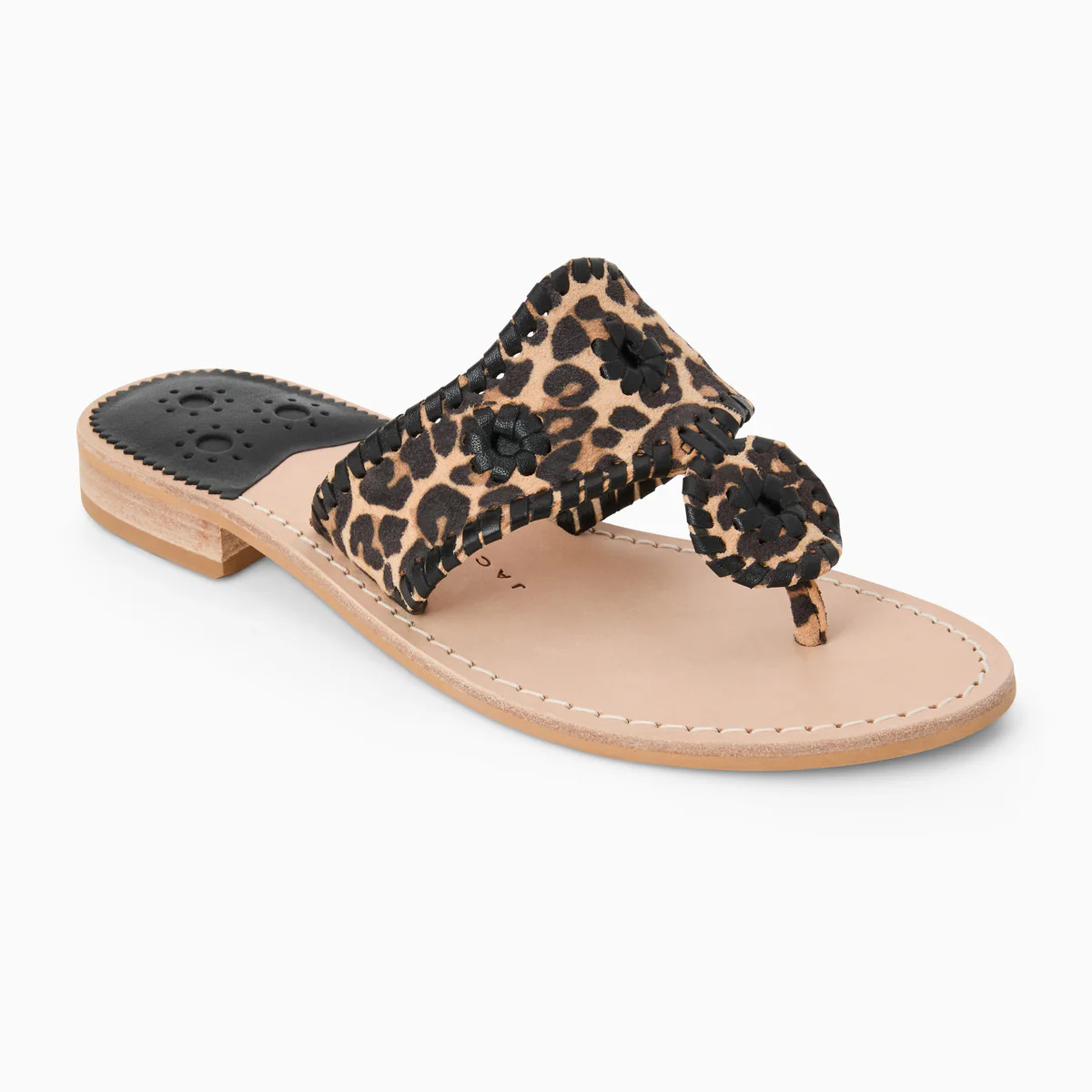 Jacks Flat Sandal - Leopard / Black | Jack Rogers