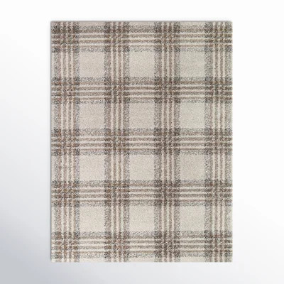 Kage Brown Gray Black Plaid Rug | Wayfair North America