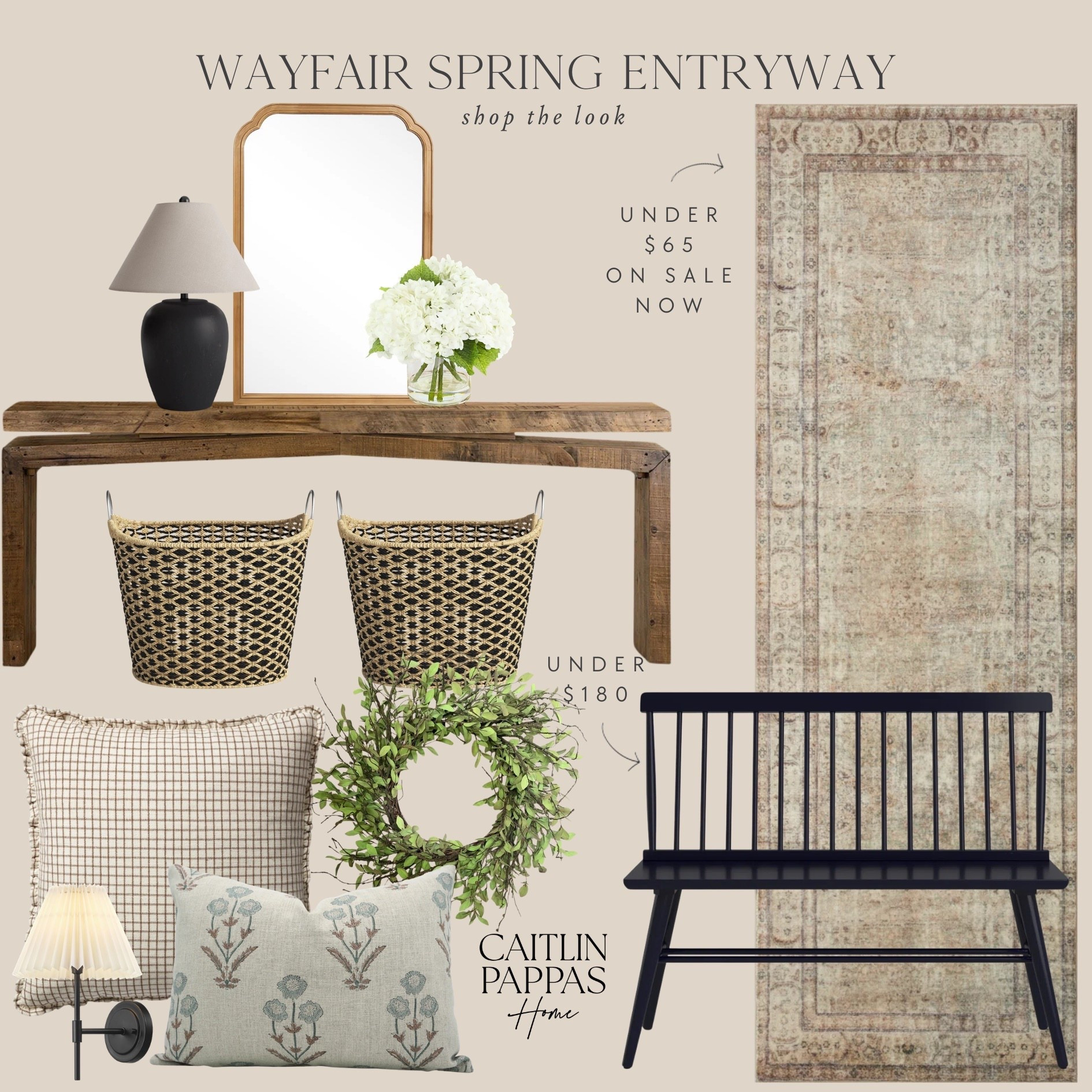 Wayfair spring entryway inspiration 🤍🌿 I absolutely love this entryway bench, runner, console table, and decorative accents for spring! Plus, Wayfair is having a major sale right now - don’t miss out! 

#LTKSaleAlert #LTKSeasonal #LTKHome