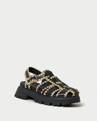 Talia Black/Natural Caged Sandal | Loeffler Randall