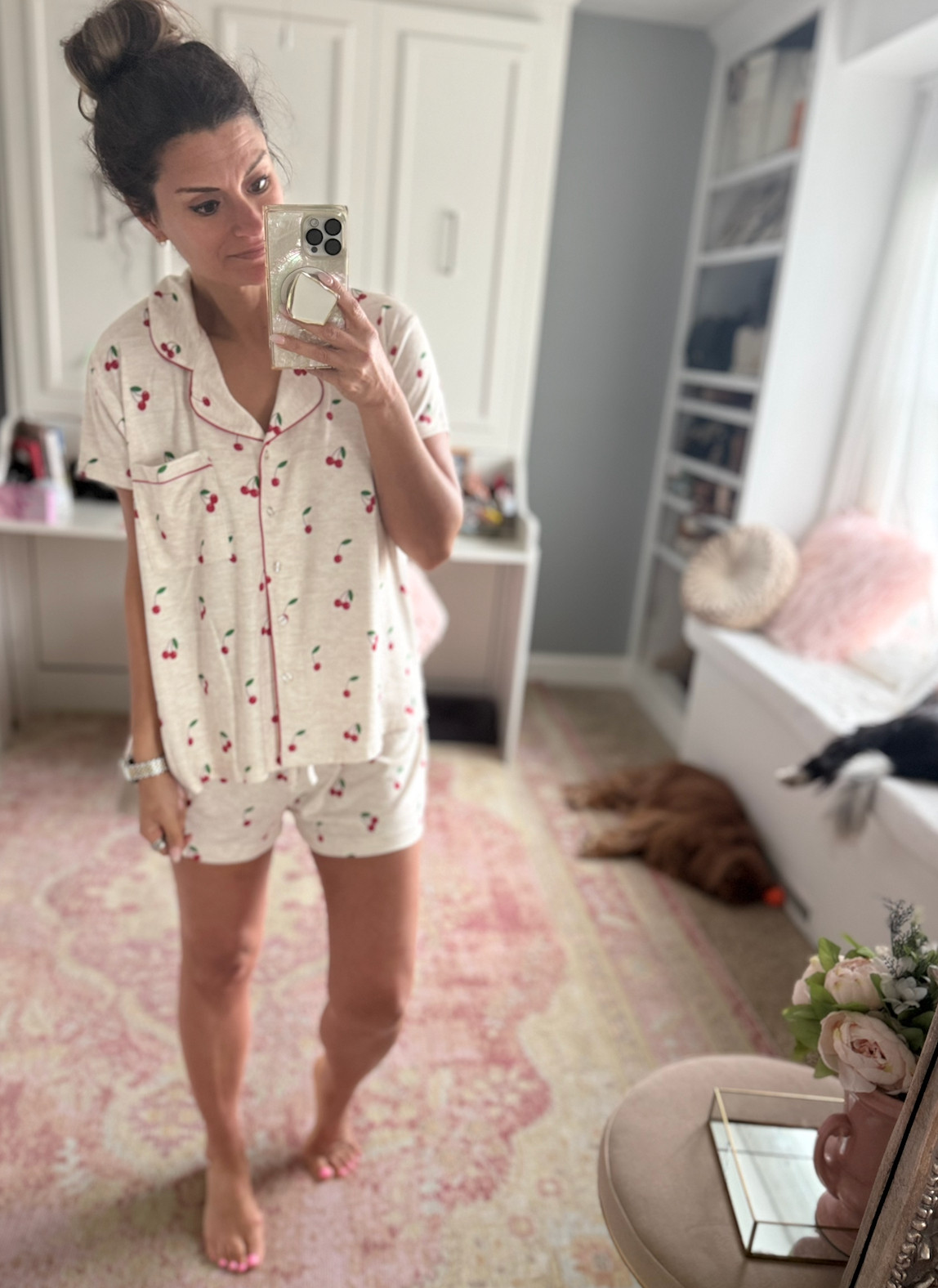 Comfortable cherry pajamas 

 