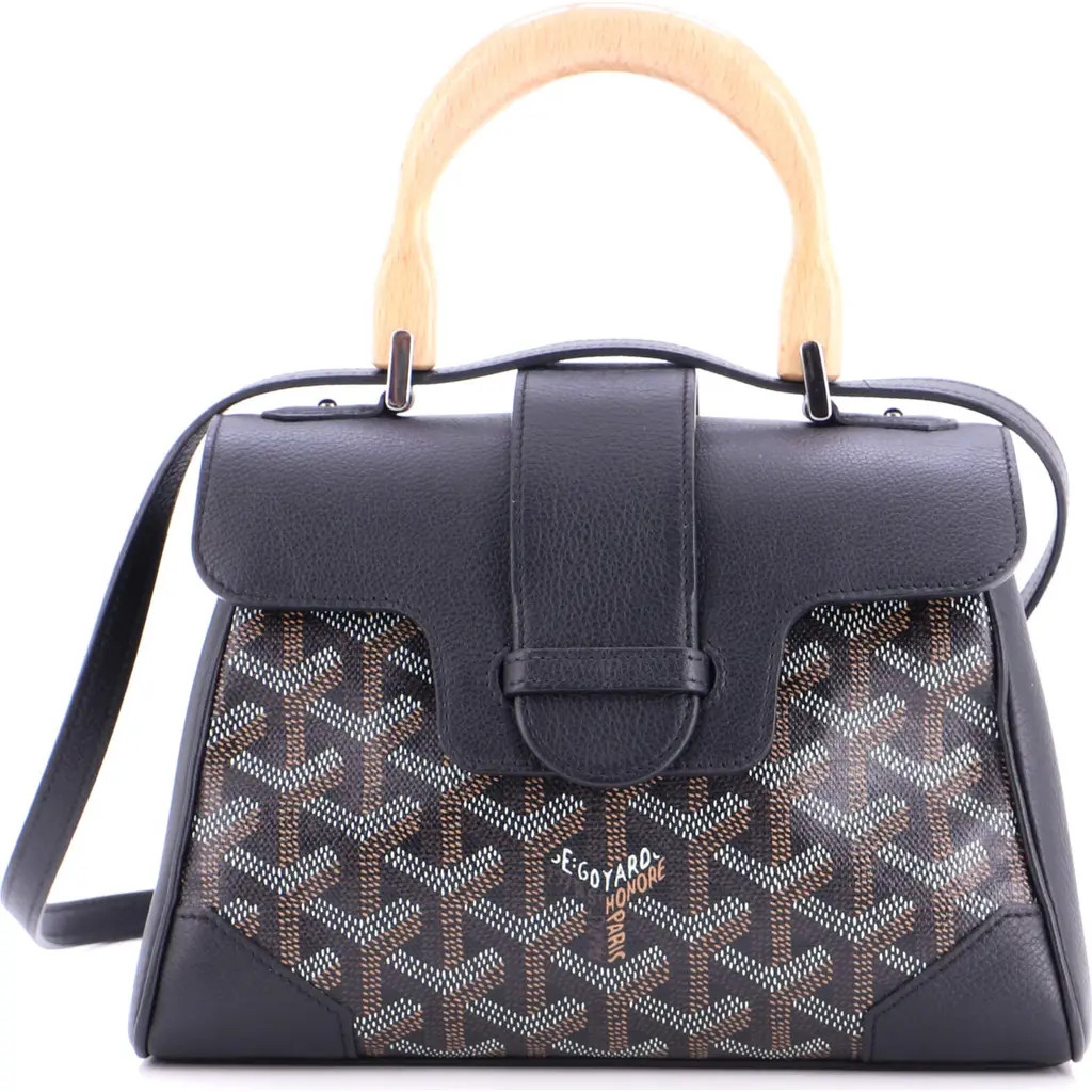 Pre-Owned Goyard Saigon Top Handle Bag Coated Canvas with Leather Mini in Black at Nordstrom, Size X-Small | Nordstrom