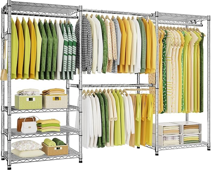 E1 Heavy Duty Closet Garment Rack, 6 Tiers Adjustable Clothing Storage | Amazon (US)