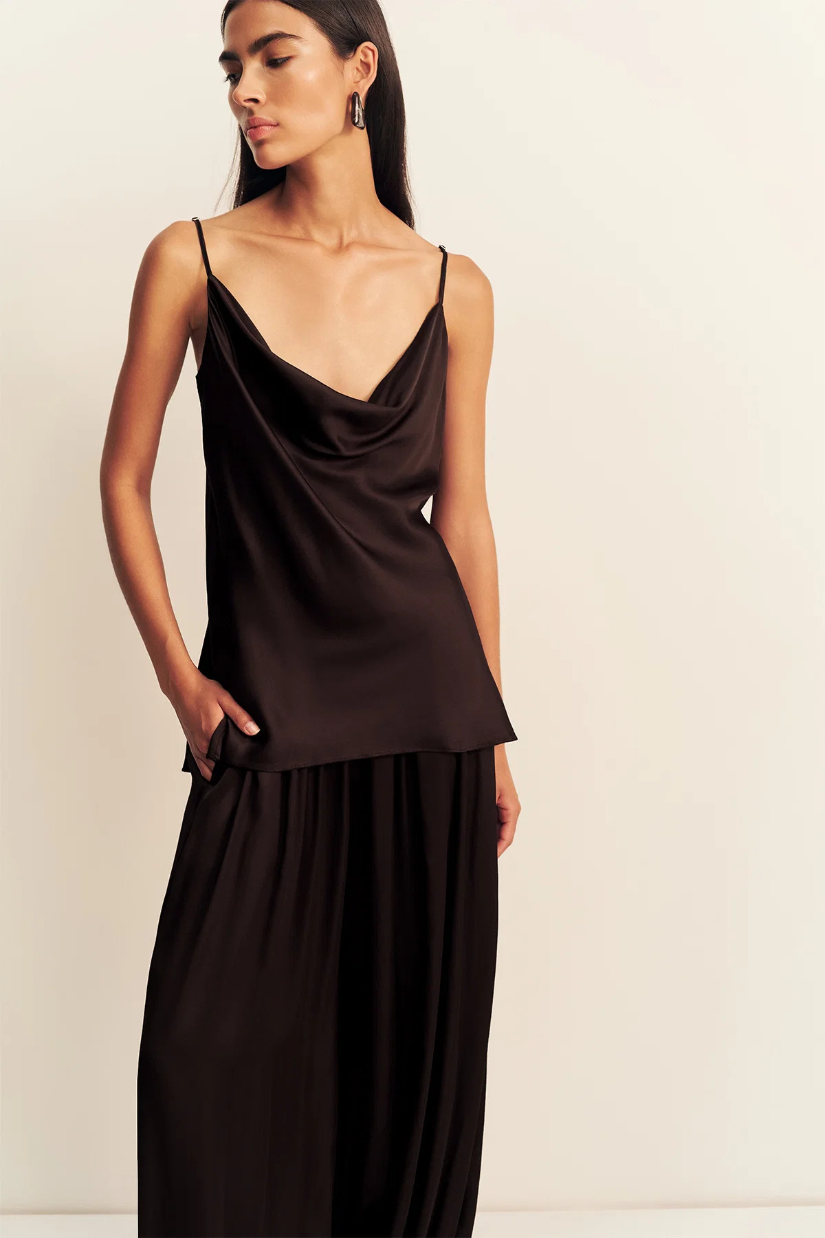 Agnes Cowl Neck Cami | Espresso | Tops | Shona Joy | Shona Joy
