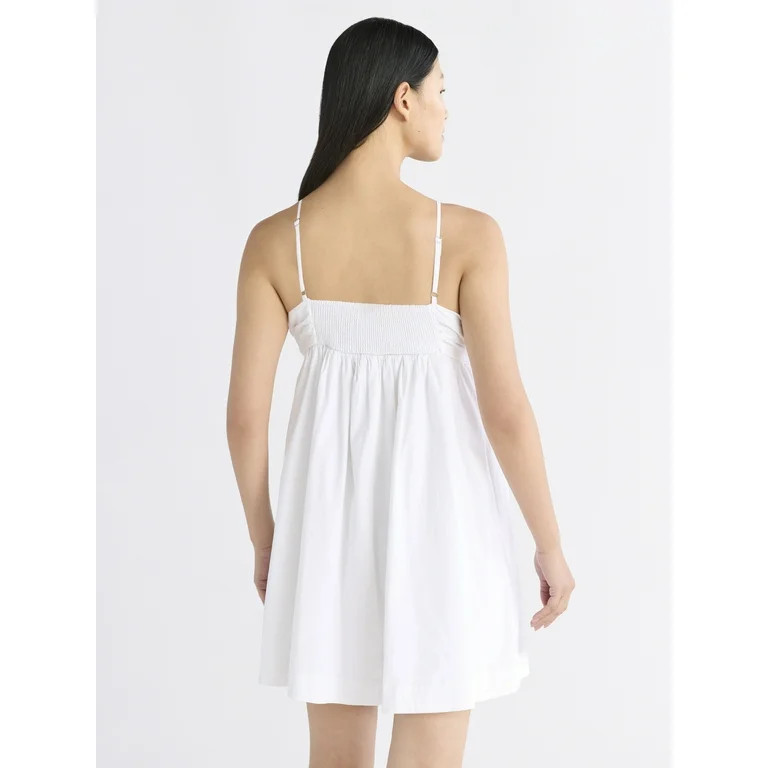Free Assembly Women's Pleated Cotton Mini Dress, Sizes XS-XXXL | Walmart (US)
