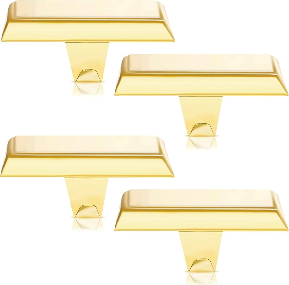 OCTERIC 4 Pack Christmas Stocking Holders Mantel Hook Hangers Fireplace Hooks Hanger Grip Bases f... | Amazon (US)