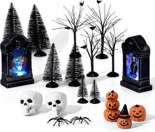 19 Pcs Halloween Village Accessories Set Miniature Halloween Figurines Houses Ornaments Bare Bran... | Michaels Stores