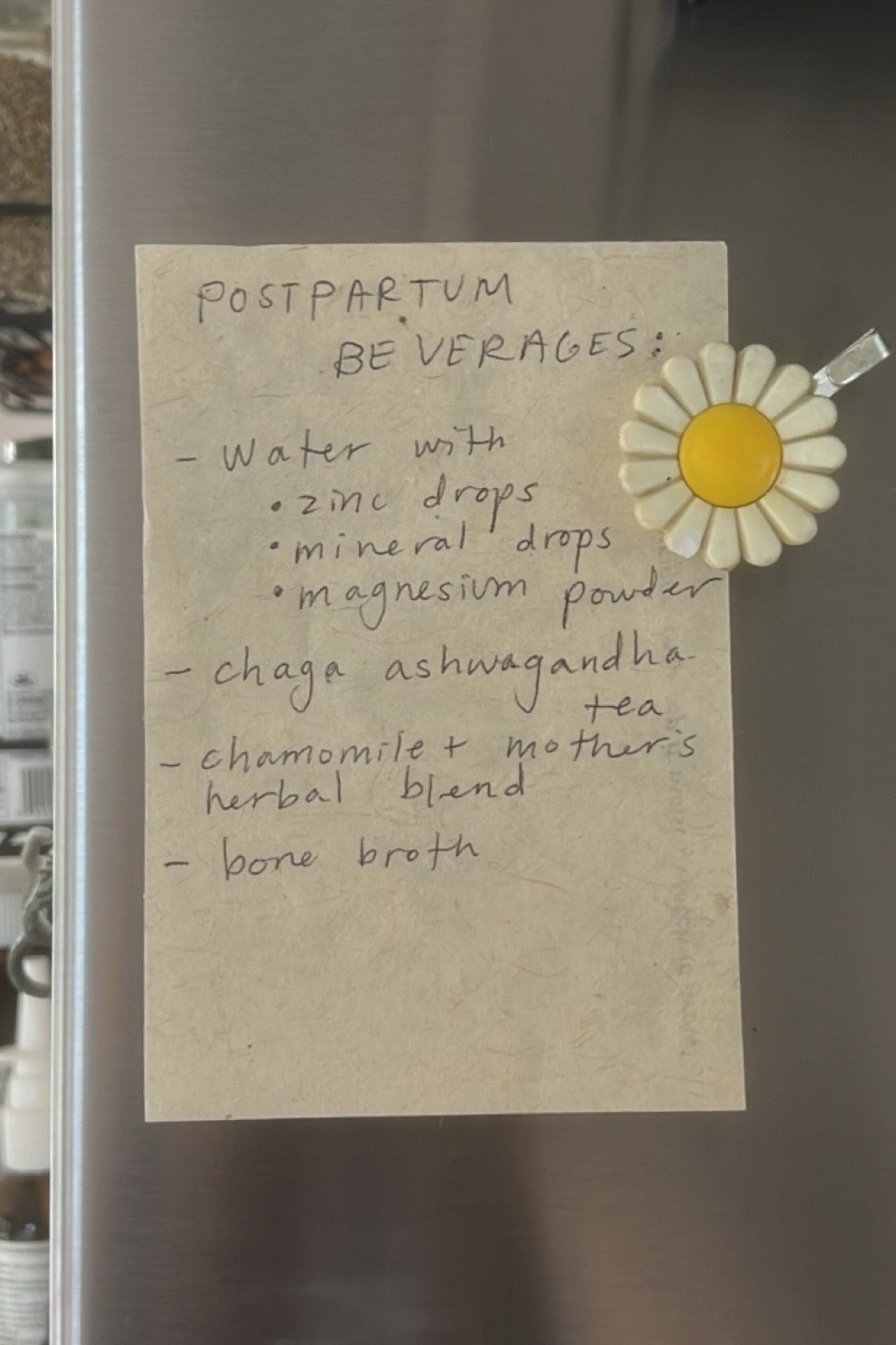 Some of my favorite postpartum drinks for soothing anxiety/nerves and generating warmth within 💫